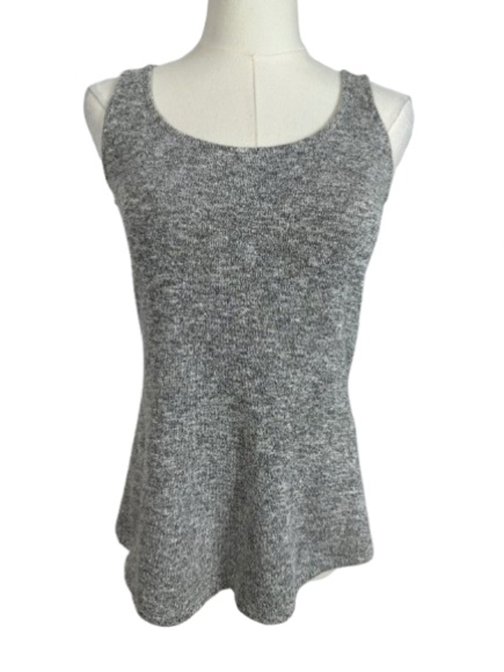 White House Black Market Gray Metallic Sleeveless Knit Tank